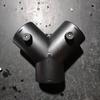 Black Plastic Y Connector for 60mm Internal Diameter Tube Connection