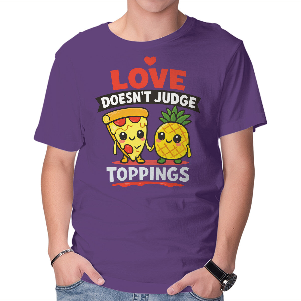 Unisex Crew Neck T-Shirt Love Doesn t Judge Graphic Short Sleeve Casual Tee XXXL