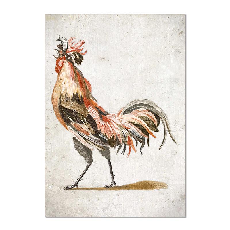 Rustic Farmhouse Roosters Vintage Poster Farm Chicken Wall Art Picture Canvas Print Kitchen Room Home Decoration Painting Cuadro