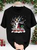 Christmas Dwarf Graphic Print T-shirt, Short Sleeve Crew Neck Casual Top for Summer & Spring T-shirt for Men