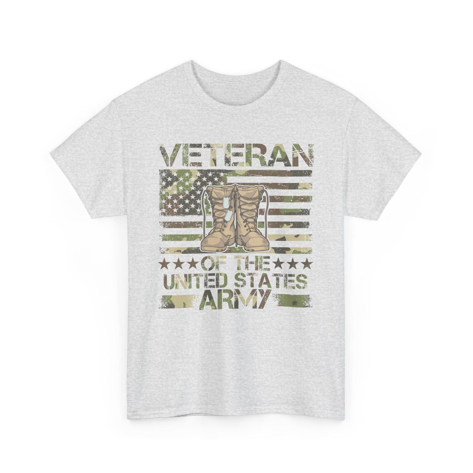 Veterans Day Shirt, American Flag Army Military Veterans Camo T-Shirt XXL