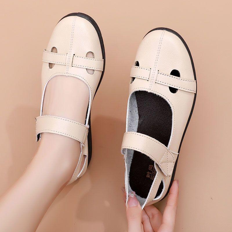 Sandals Summer Breathable and Comfortable Women's Leather Shoes Single Shoes
