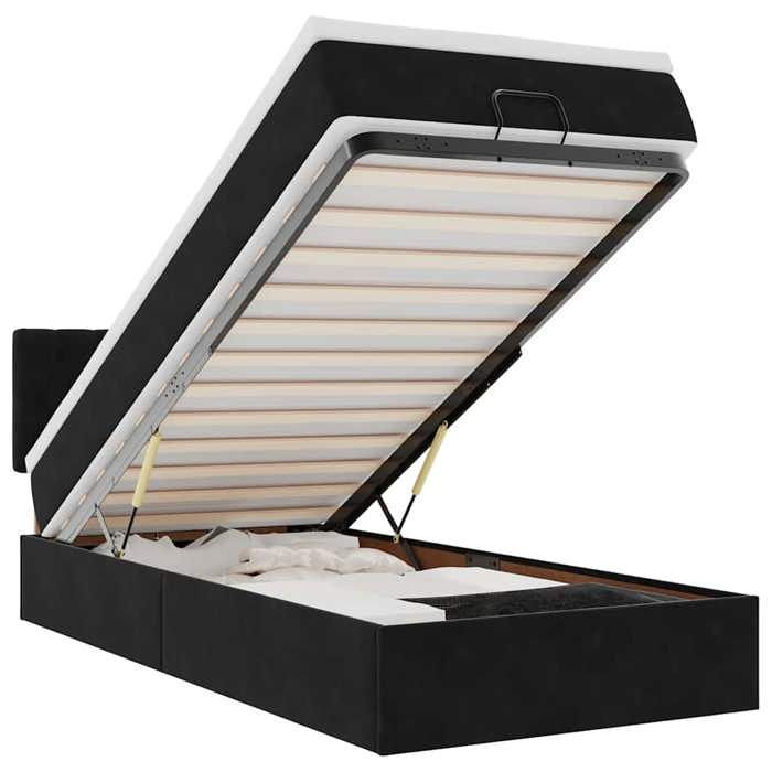 Maison Exclusive - Cadre de lit ottoman avec matelas noir 90x200 cm velours