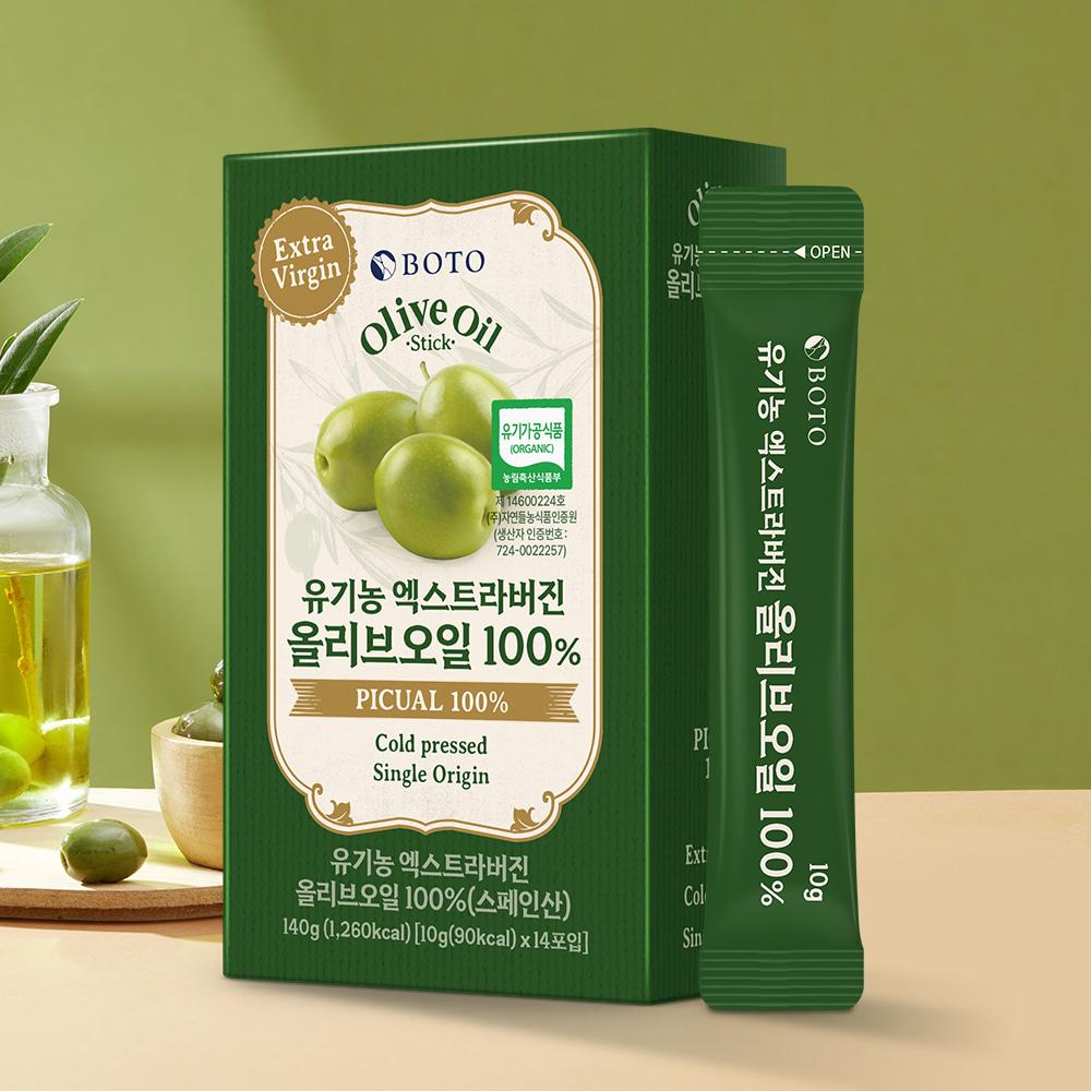 Bottu 100% Organic Extra Virgin Olive Oil Sticks 10g, 14 Packs, 7 Boxes