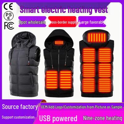 Plus-Size Intelligent Temperature Control Heating Vest with Nine Heating Zones