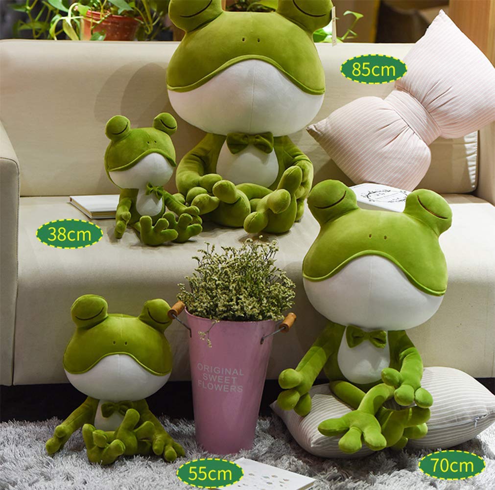 Cute and cool frog plush toy, perfect as a body pillow or cushion, soothing and fluffy, popular interior decoration gift (38cm)