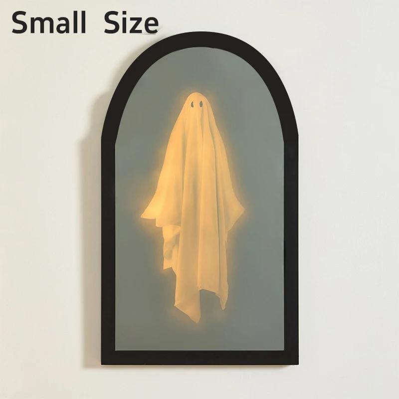 Halloween Novelty Ghost Mirror, Halloween Hologram Ghost Mirror, Spooky Scary Ghosts Decor Indoor, Bedroom Kitchen Fireplace S---35x20cm