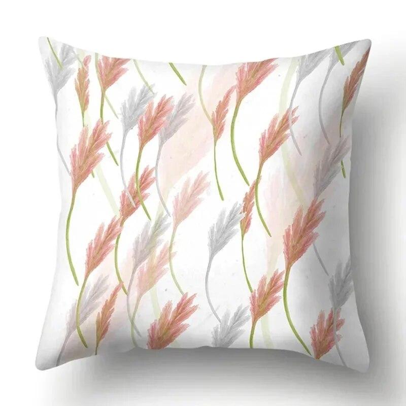Watercolor Plant Leaf Print Pillow Cover Home Decoration Living Room Sofa Cushion Cover Bedroom Room Decoration 45x45cm