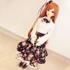 Rakulifey BJD Doll Set Set Doll 1/4 Dress-up (Hair Accessory, Dress, Skirt) - 3-Piece (1/4 Outfit)