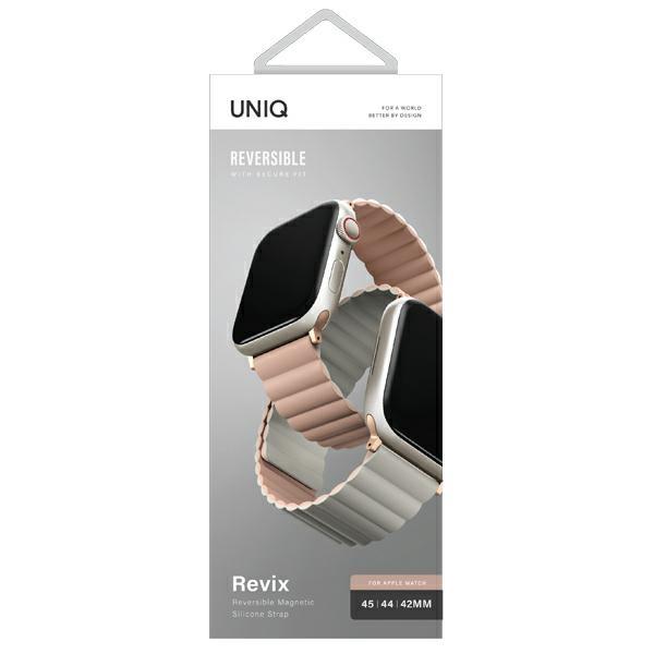 Uniq Revix Strap Apple Watch Series1/2/3/4/5/6/7/8/9/Se/Se2/Ultra/Ultra 2 42/44/45/49Mm. Reversible Magnetic Pink-Beige