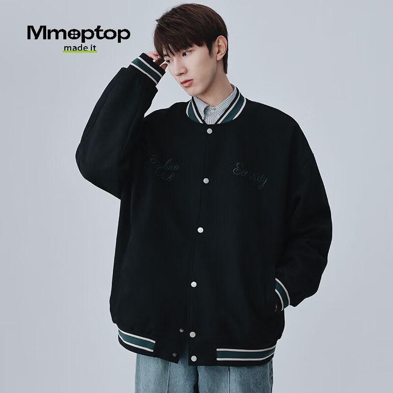 MMOPTOP Men's Suede Embroidered Baseball Jacket