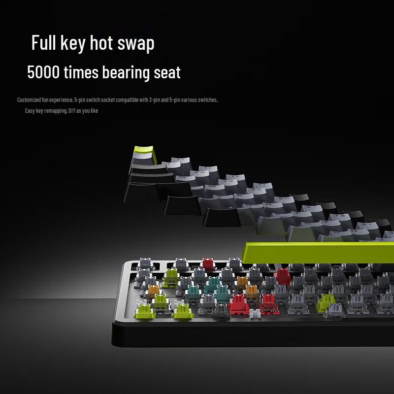 Rapoo V700DIY-87 87-Key Tri-Mode Hot-Swappable Gasket Mechanical Keyboard
