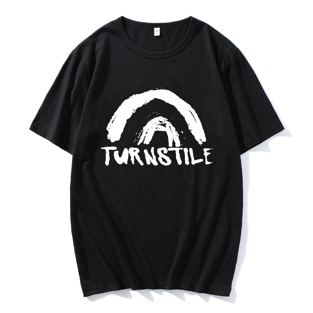 TURNSTILE DOUBLE RAINBOW T-shirt Summer Short Sleeve Male Tshirts Casual Fashion Loose Cotton T Shirt Men Women Tees Streetwear