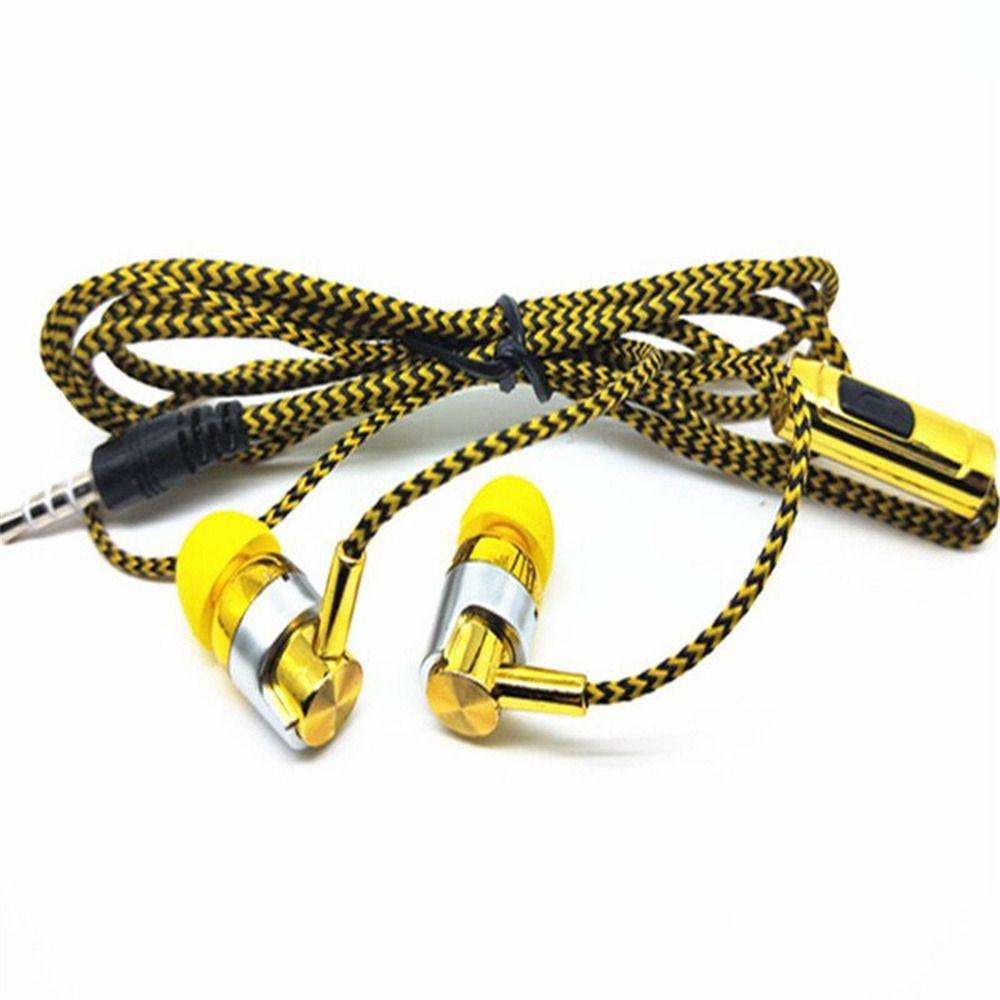 Microphone Braided Cord 3.5mm Jack Wired Control In-ear Headset Wired Eraphone Earbuds Earphone