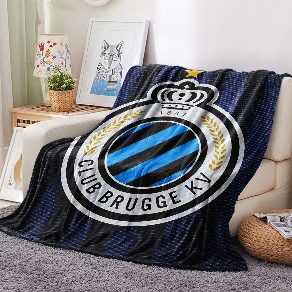 1PC Club Brugge KV Patterned Flannel Blanket Suitable For All Seasons for Home Decor Warmth and Comfort Gifts Holiday Present
