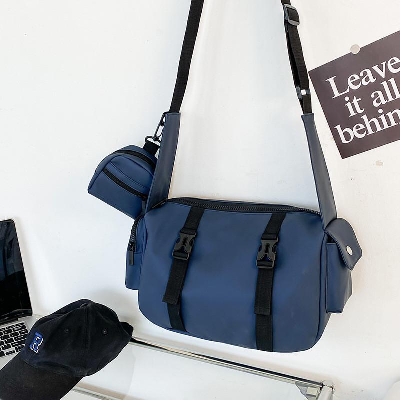 Modern And Fashionable Canvas Shoulder Bag For Kids In Striped And Colorful Designs синий