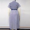 Plus Size Women Summer Striped Short Sleeve Tie Shirt Dress XL 2XL 3XL 4XL