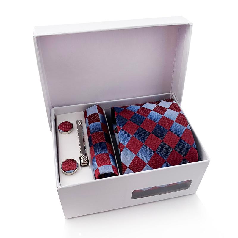 Men'S Tie Gift Box 6-Piece Set Tie Pocket Towel Scarf Cuff