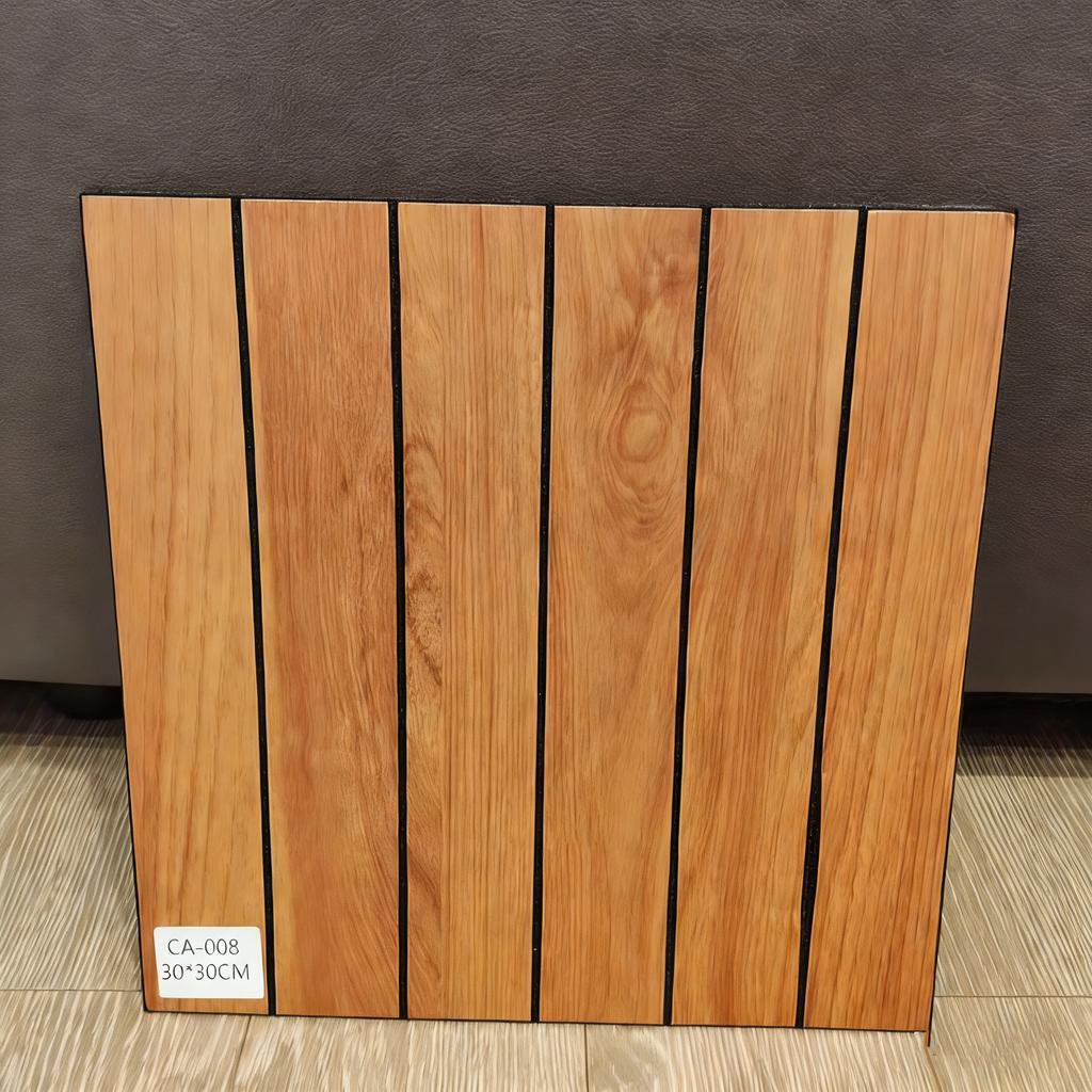 10Pcs Peel and Stick Wood Slat Wall Panels Decorative Wall Panels 12"x12" Self Adhesive Slat Acoustic Textured Panel Soundproof
