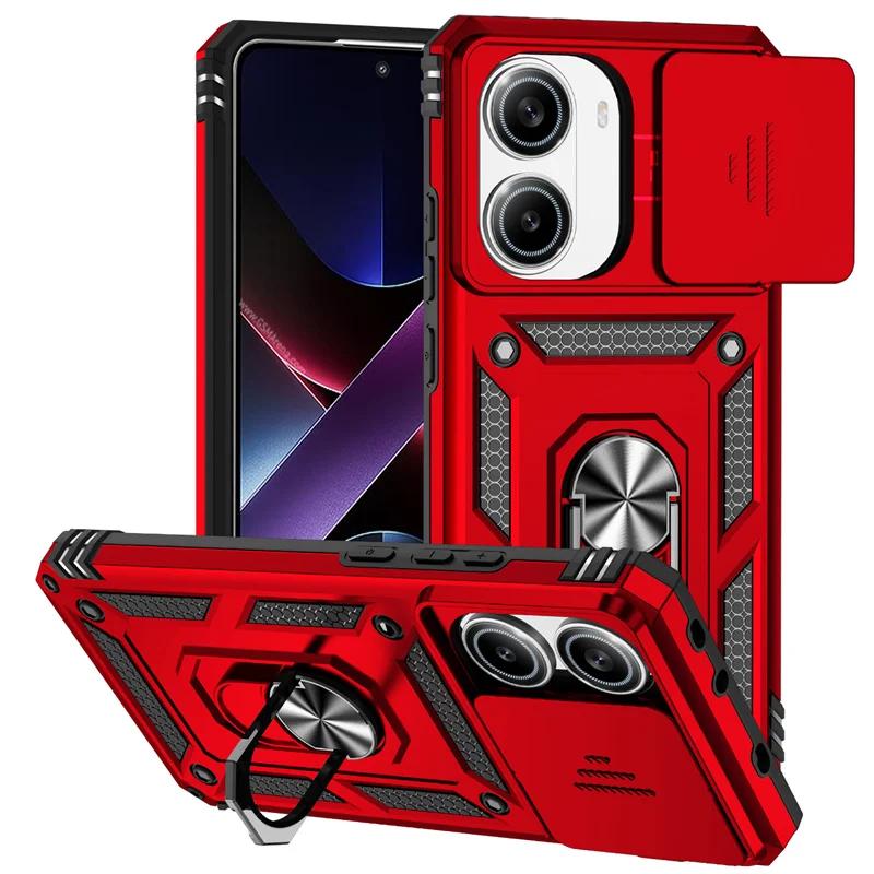 

Armor Funda For Xiaomi Poco X7 Pro 5G Case Slide Lens Protector Ring Stand Back Cover For Pocco Poko Little X7Pro PocoX7pro Capa Poco x7 pro