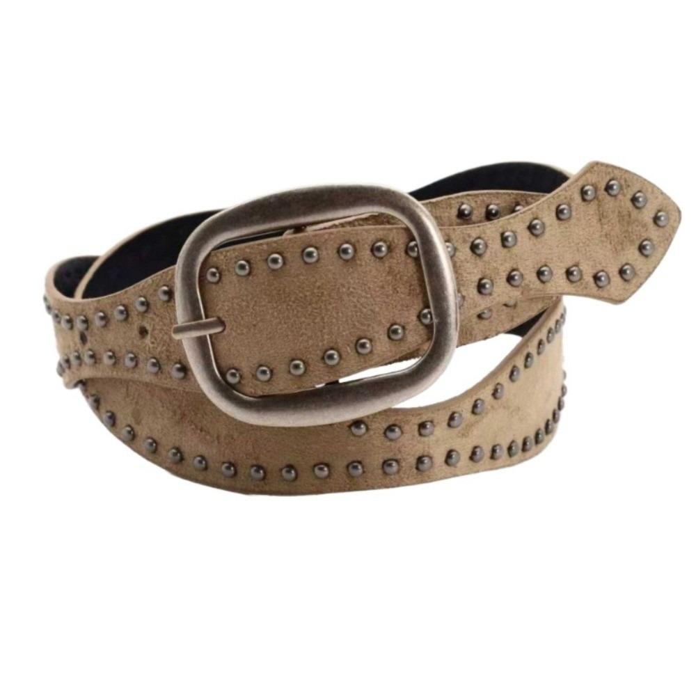 Pin Buckle Double-Row Rivet Belt Retro Vintage Belt Y2K Style Waist Belt  Dating