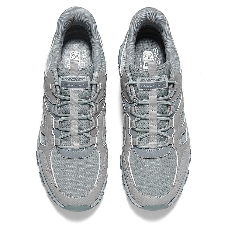 Skechers Outdoor Mens Flash Wing Shoes Cushioning Thick Sole Comfortable Low Top Hiking Shoes Men sneaker Gray 237752-GRY