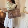 Borsa a Spalla con Stampa Leopardo Trasparente Grande Capacità da Pendolare Borsa Tote da Donna