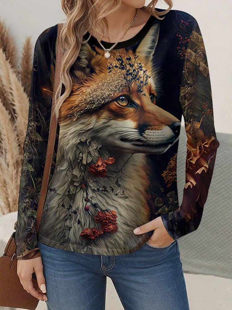 Autumn Leopard 3D Print Long Sleeve T-Shirt Women's Casual T-shirts Fashion Oversized Tops Y2K Tees Streetwear Female Clothing