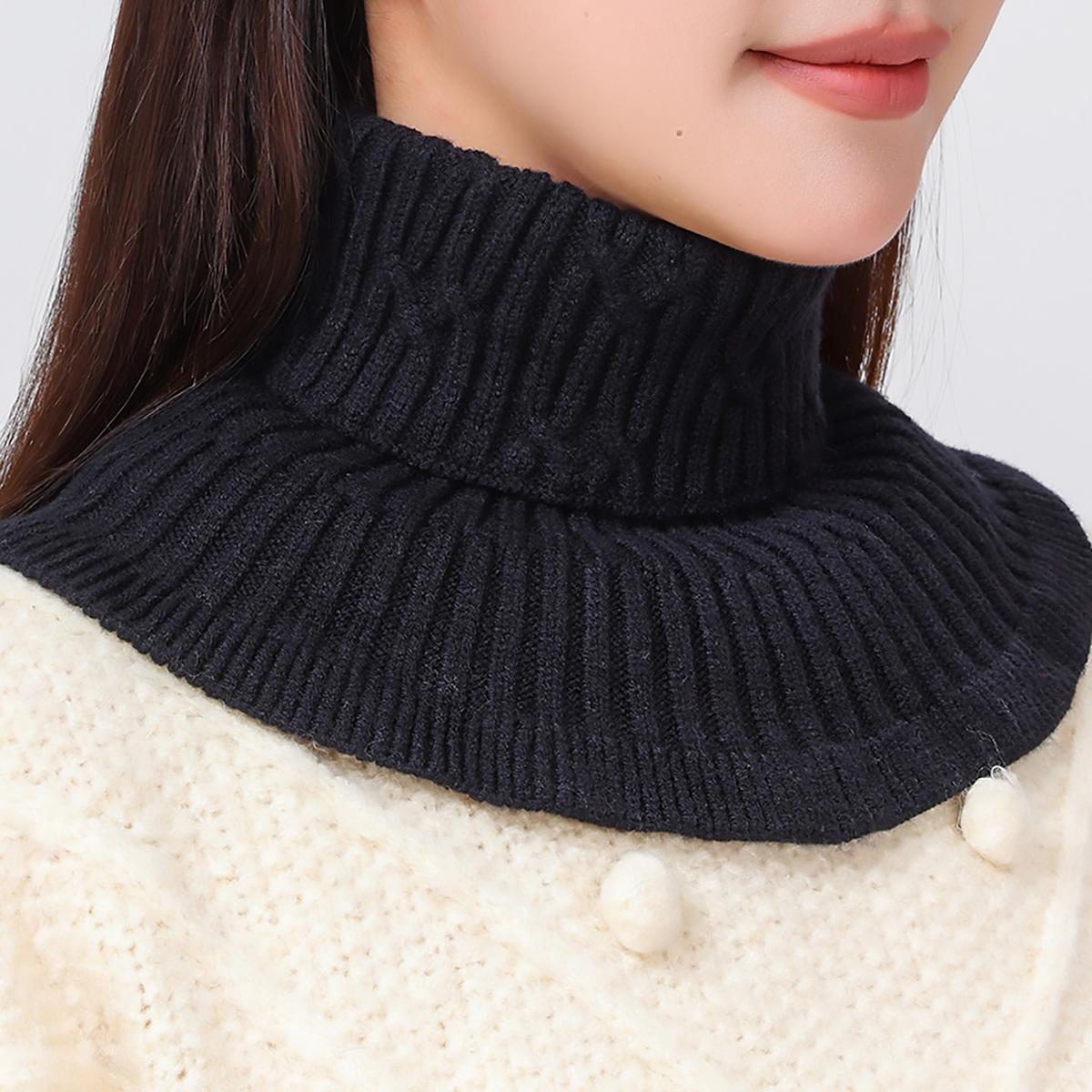 

Perfect Match New Detachable Knitted Turtleneck Fake Collar For Women Neck Warmer Autumn Winter Warm Cover Head Neck Knitting False Collar
