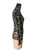 Women's Zebra Print High Neck Mesh Slim T-Shirt Tops for Women Versatile Closet Essential Fashion Items Shirt