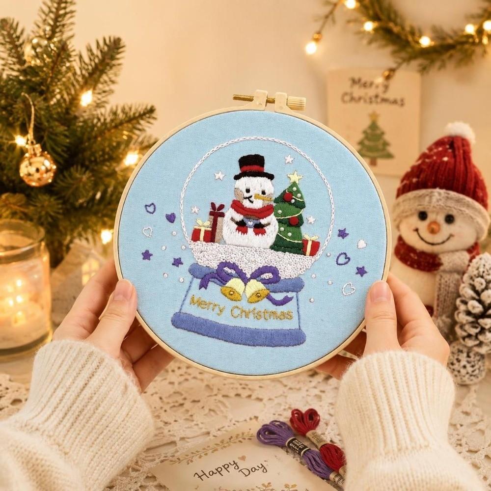 Santa Claus Christmas Embroidery Kit Handmade Xmas Embroidery Craft Set Christmas Gift