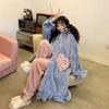 Women's Winter Plus Velvet Thick Coral Velvet Cartoon Girl Home Long Pajamas