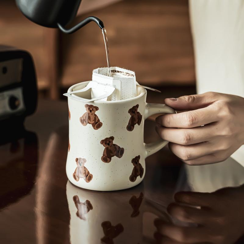 High Value Cute Bear Cup Creative Ceramic Mug Cup Household Tea Cup Coffee Cup Breakfast Cup
