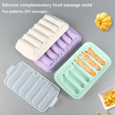 Lebensmittelechte Silikon-Kuchenform DIY Hot-Dog-Maker Wurstkeks Schokoladenform für Käse-Sticks Beikost-Mahlzahn-Sticks