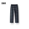 Semir Women's Plaid Fleece-lined Loose Wide-leg Casual Pants