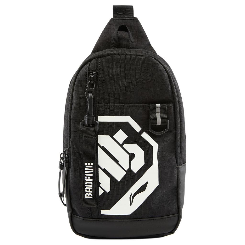 New LiNing BadFive Polyester One Shoulder Crossbody Bag, Sling Bag Regular Unisex Black ABDV207-1