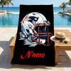 Personalized Name Football Helmet Stylish Digital Printing Beach Towel Quick‑Drying Absorbent Blanket for Beach Pool Gym Travel