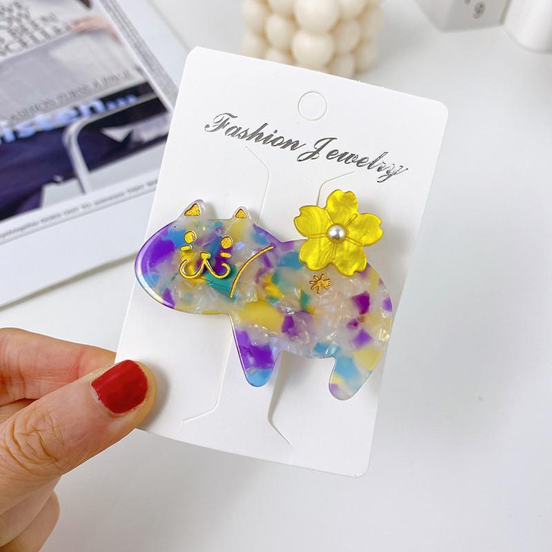 Charming 6cm Acetate Hair Clips Bright Colorful Styles For Cute Girls Accessories