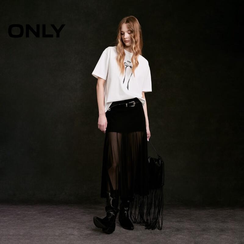 ONLY Women's 2026 Spring Embroidered Bow T-Shirt