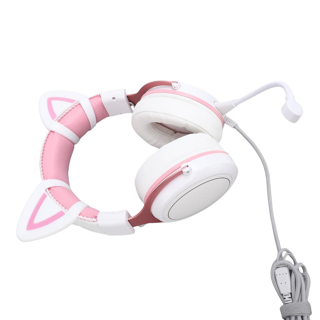 Gaming Headset Wired PC RGB Luminous Noise Reduction Over Ear Headphones with Mic