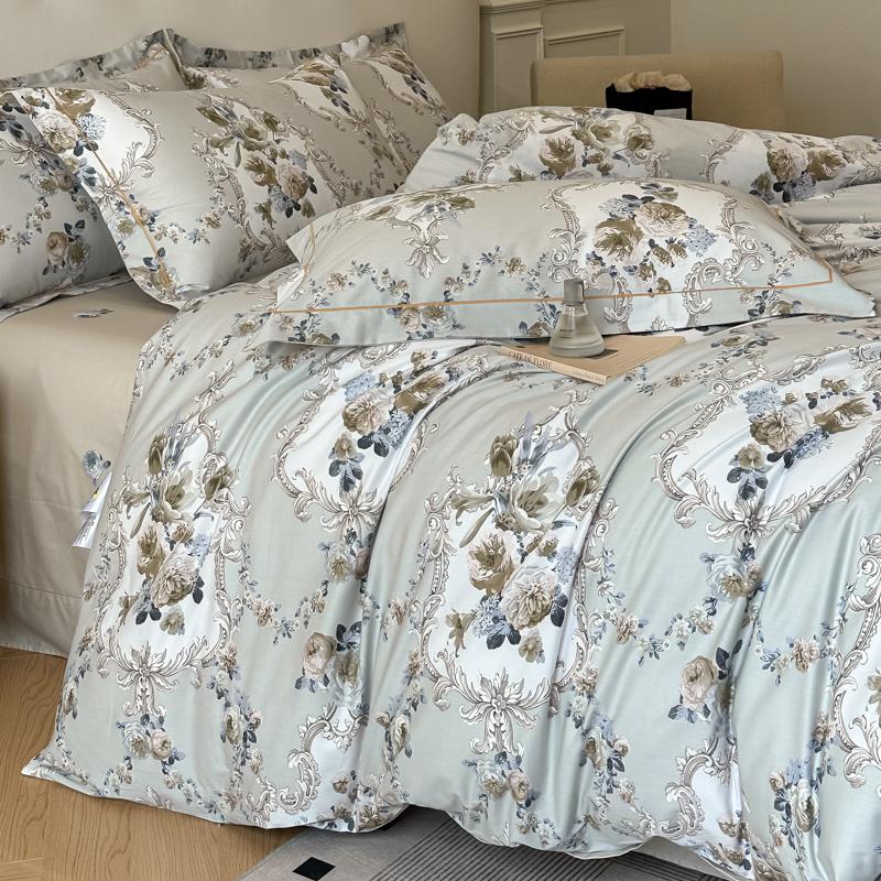 3 Piece Egyptian Cotton Bedding Set with 1 Duvet Cover and 2 Pillowcases Printed Soft Breathable Skin Friendly Comfortable