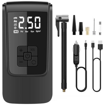 Cordless Tire Inflator 150PSI Portable Electric Air Compressor 6000mAh Rechargeable Mini Tire Pump for Car Motorcycles Bicycle