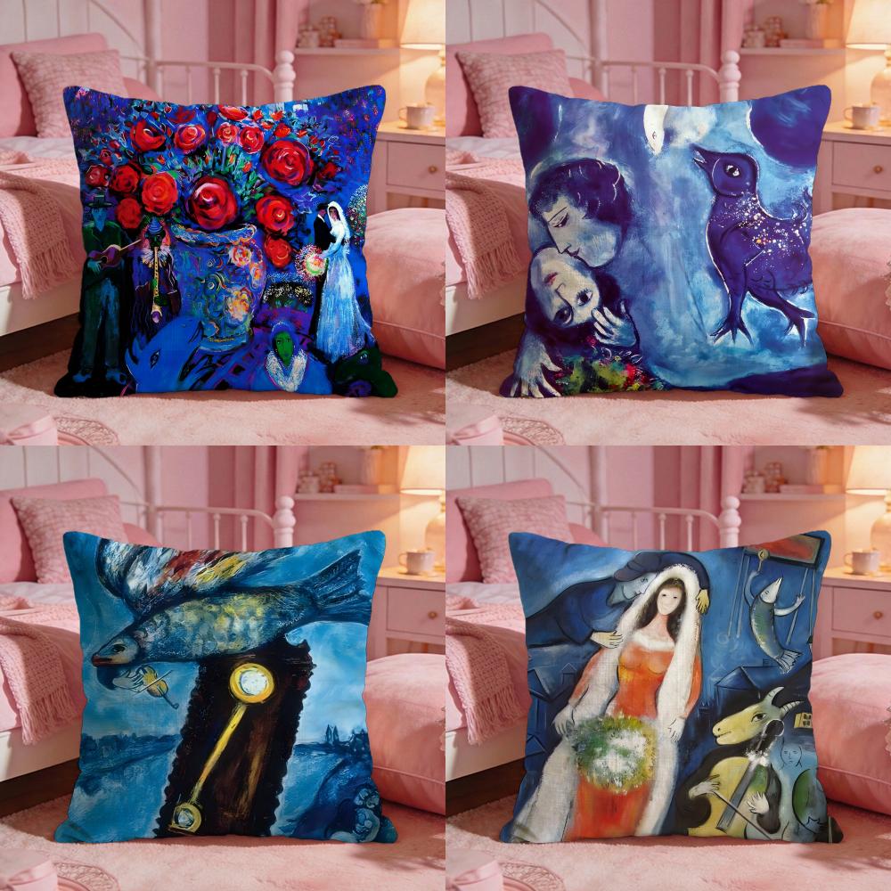 MMarc CChagall Paintings Cushion Cover Premium Comfort Reversible Pillow Cove Two In One Design For Any Room Car Interior