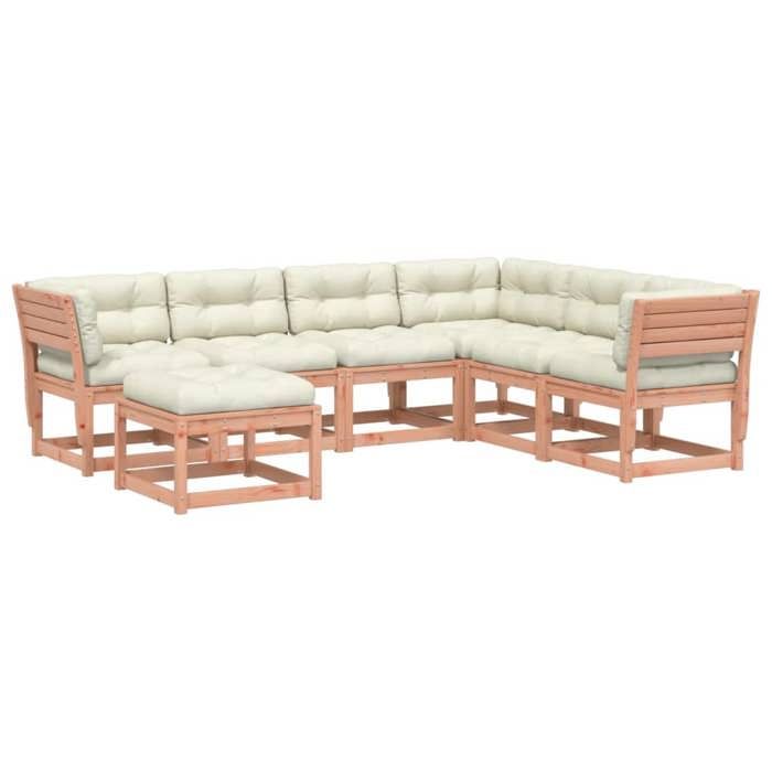 VidaXL Salon de Jardin avec Coussins 7 pcs, Canapés de Patio, Ensemble de Meubles, Mobilier de Terrasse Extérieur, Bois 3216933