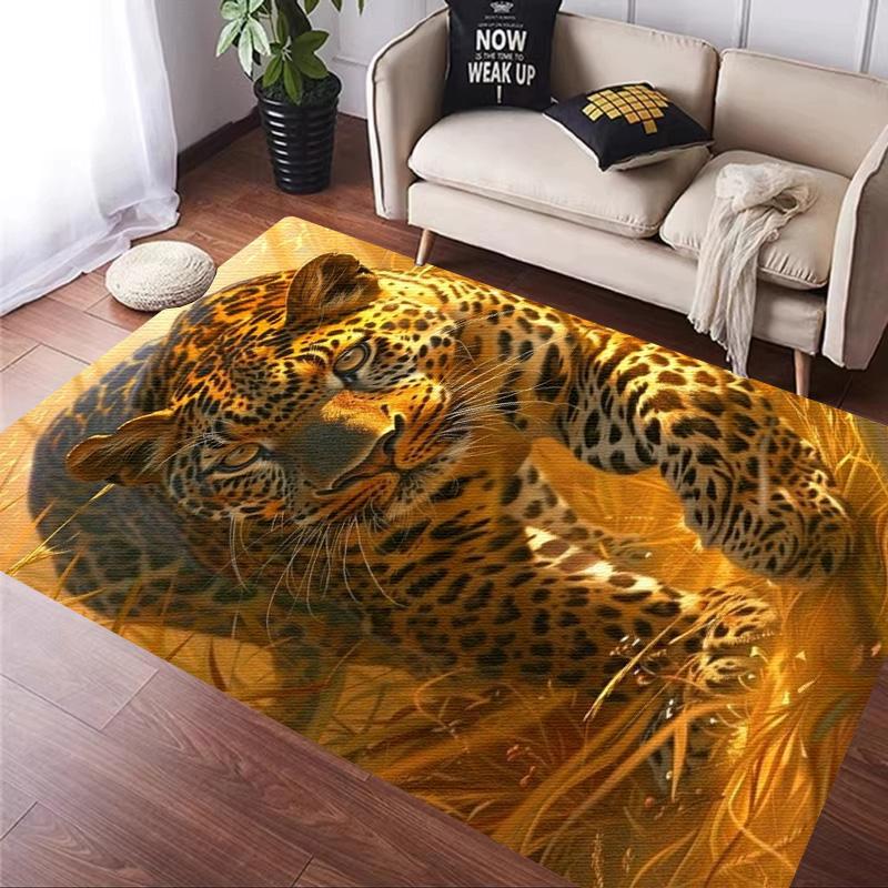 Rose leopard print carpet African cheetah room decoration Large Area Rugs Living Sofa Doormat Non Slip Hallway Balcony Floor Mat