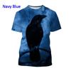 Bird King Eye Pattern T-shirt Men's Cool Bird 3D Printed Summer Breathable Round Neck Short Sleeve Top