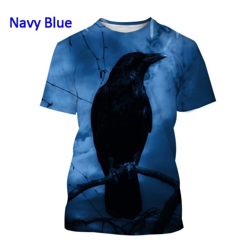 Bird King Eye Pattern T-shirt Men's Cool Bird 3D Printed Summer Breathable Round Neck Short Sleeve Top