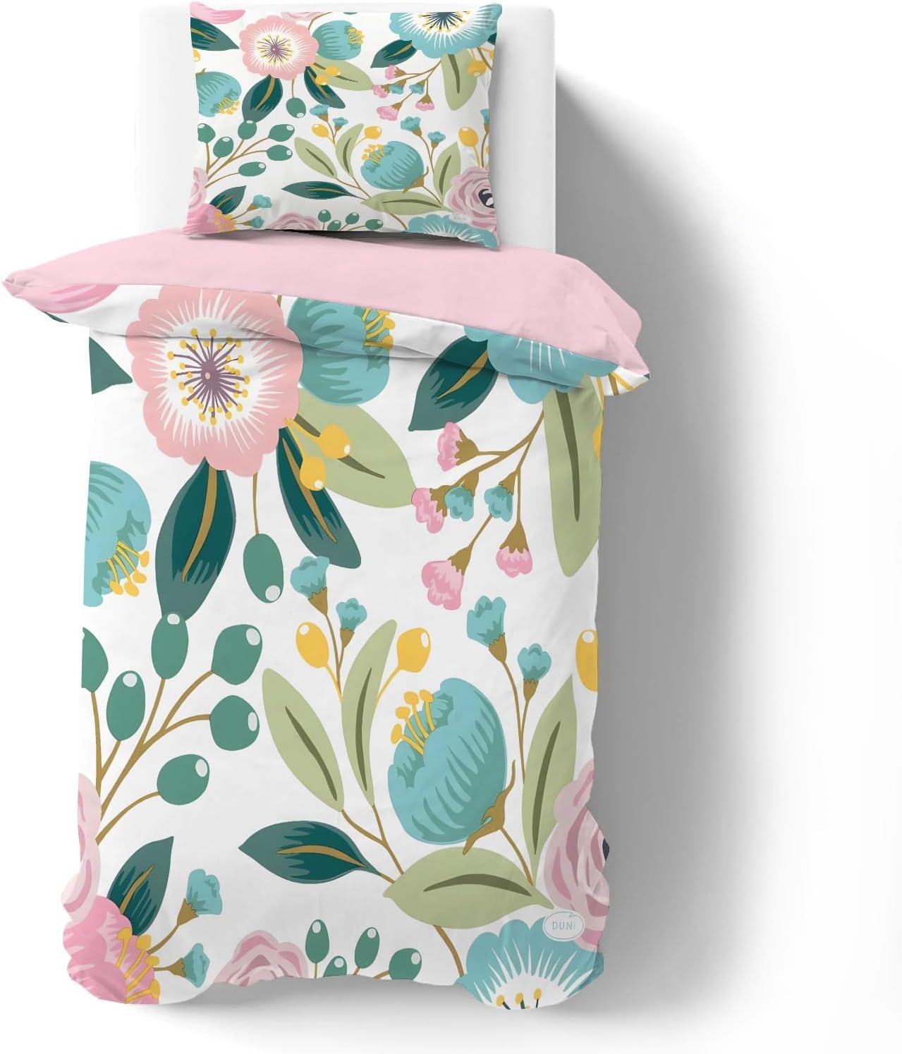 

3D Printed Green Leaves Duvet Cover Set Flower Childrens Girls 2 Pieces Soft And Breathable with 1 Pillowcases75*50 with Zipper 90X200cm-2pcs