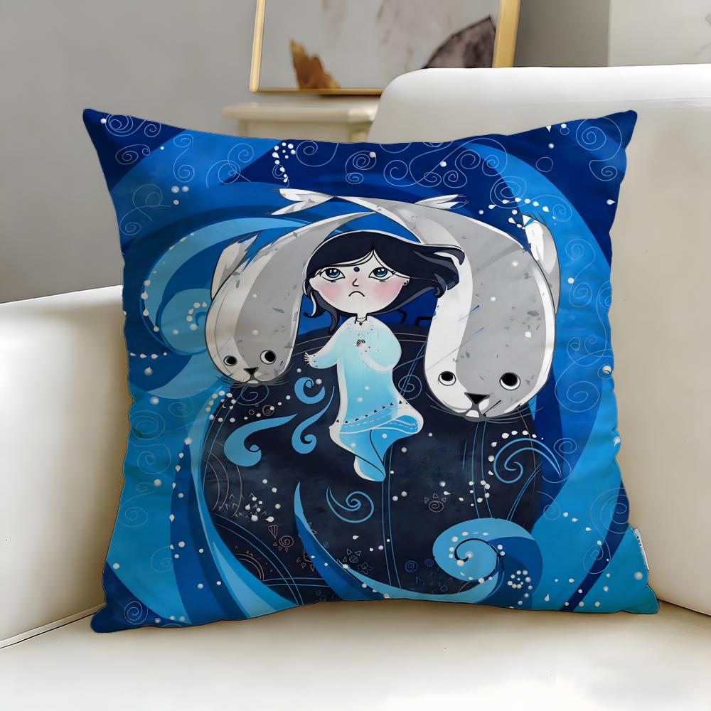 animated movie Song of the Sea Cushion Cover Soft & Easy-Wash Pillow Case – Versatile for Couch, Bed, Travel and Office