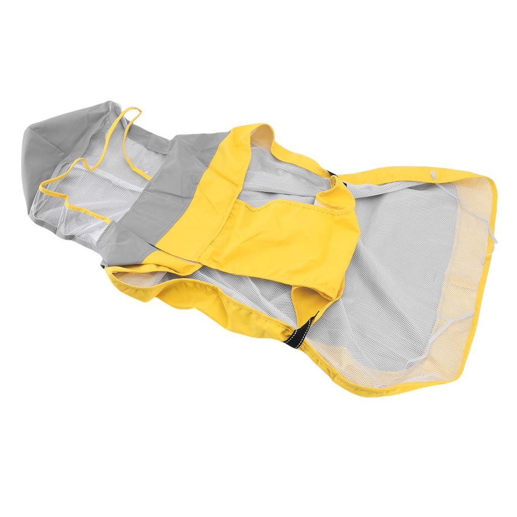 Hunde Regenmantel mit Kapuze und Reflexstreifen, durchsichtige PVC-Krempe, verstellbarer Klettverschluss, wasserdicht, Hunde Regenjacke für